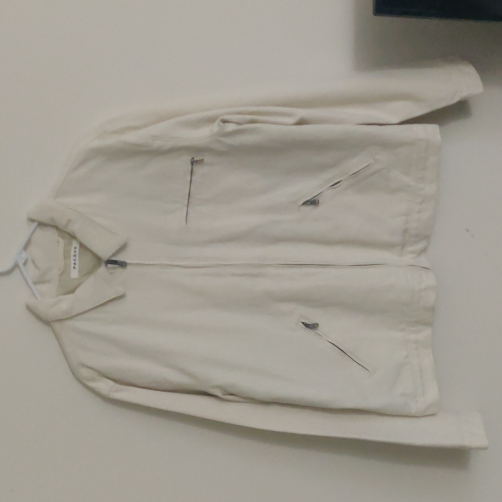 Pacsun White Canvas Jacket | Size M